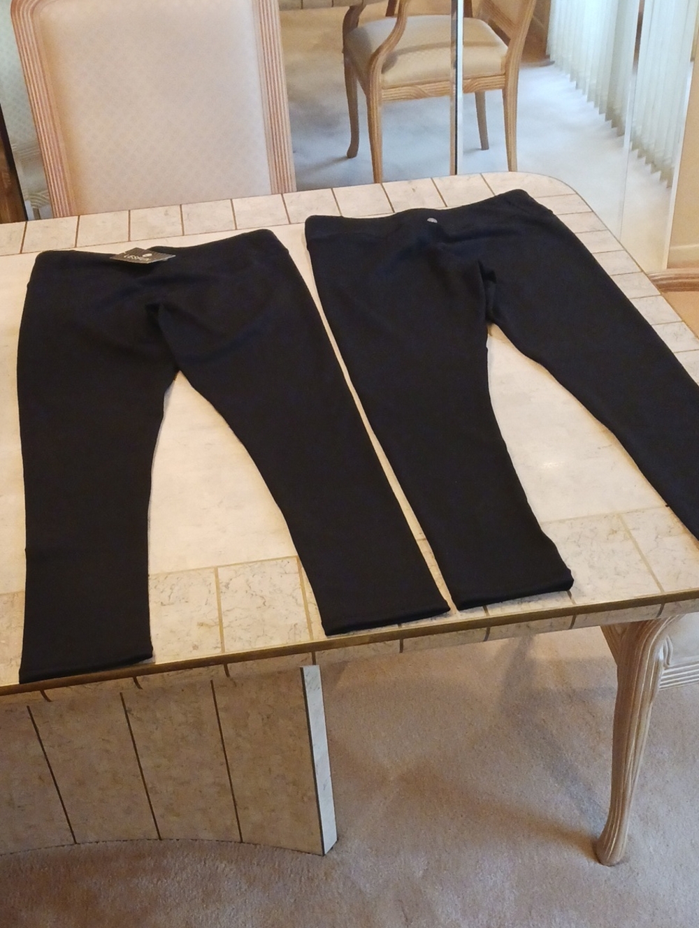 Leggins...2 New Pairs,,,matte Black..size M.....brand New..